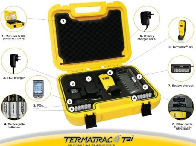 Radar Termatrac detectando termitas en una pared